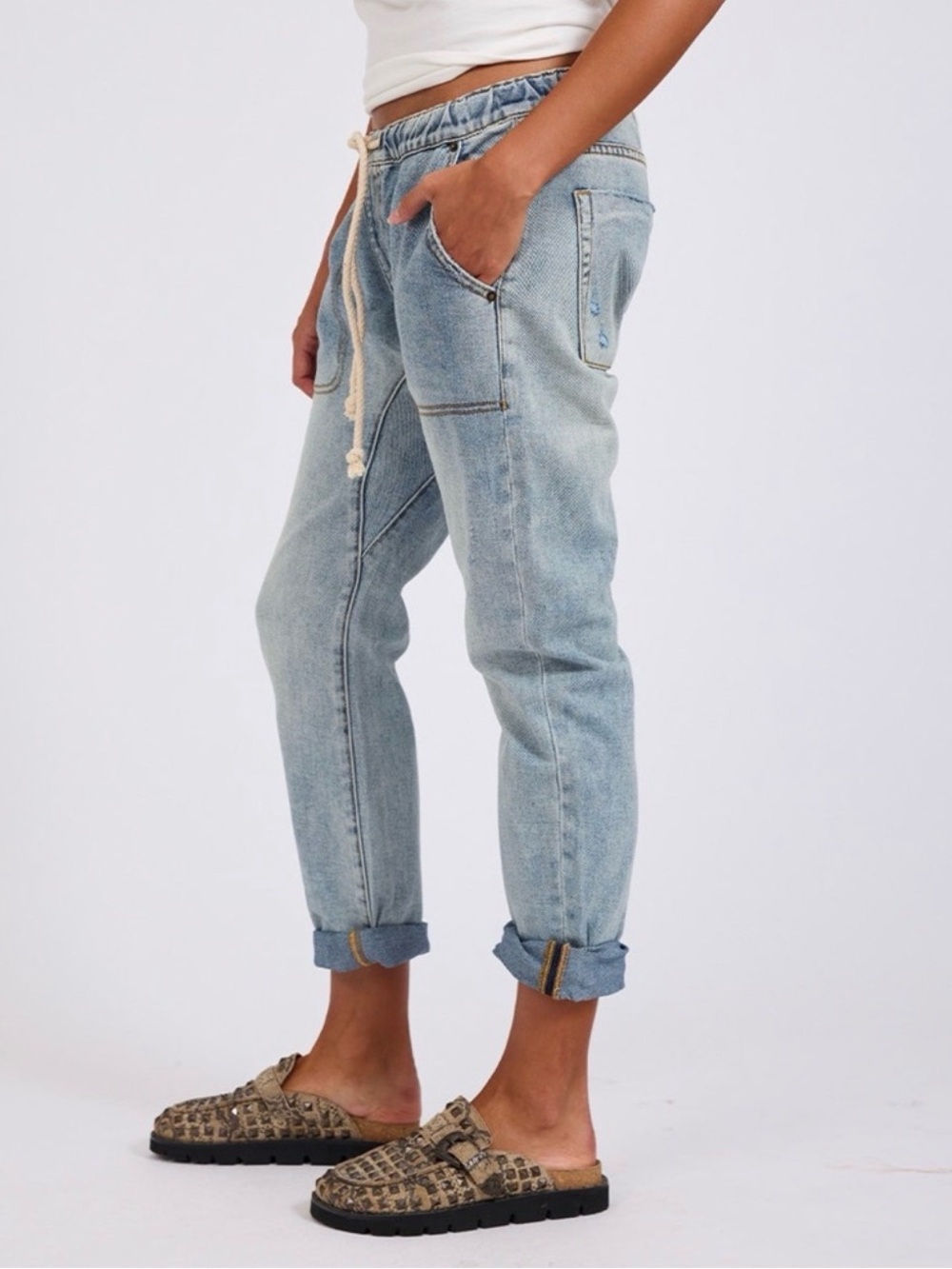 One teaspoon denim drawstring joggers S